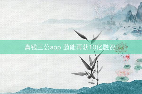 真钱三公app 蔚能再获10亿融资！