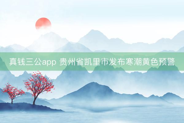 真钱三公app 贵州省凯里市发布寒潮黄色预警