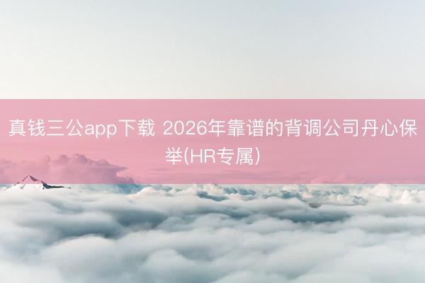 真钱三公app下载 2026年靠谱的背调公司丹心保举(HR专属)
