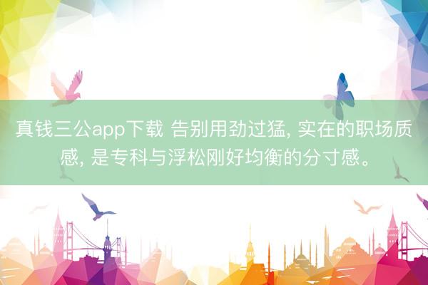 真钱三公app下载 告别用劲过猛, 实在的职场质感, 是专科与浮松刚好均衡的分寸感。