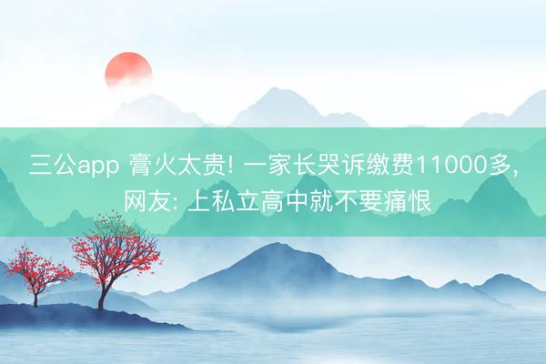 三公app 膏火太贵! 一家长哭诉缴费11000多， 网友: 上私立高中就不要痛恨