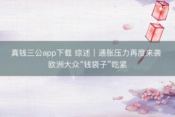 真钱三公app下载 综述|通胀压力再度来袭 欧洲大众“钱袋子”吃紧