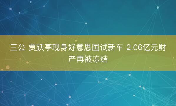 三公 贾跃亭现身好意思国试新车 2.06亿元财产再被冻结