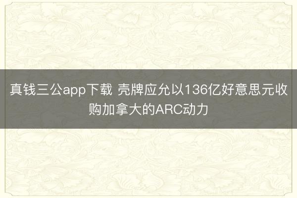真钱三公app下载 壳牌应允以136亿好意思元收购加拿大的ARC动力