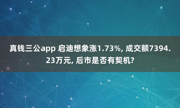 真钱三公app 启迪想象涨1.73%， 成交额7394.23万元， 后市是否有契机?