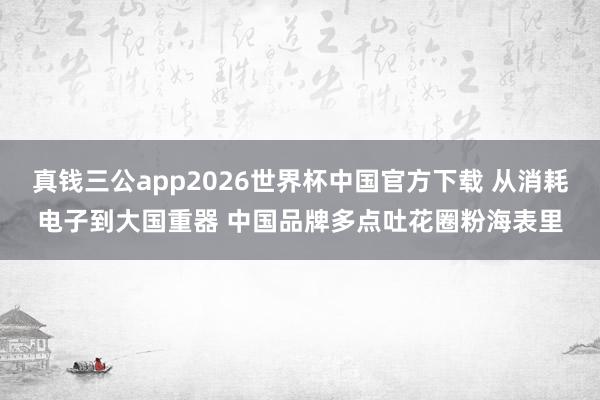 真钱三公app2026世界杯中国官方下载 从消耗电子到大国重器 中国品牌多点吐花圈粉海表里