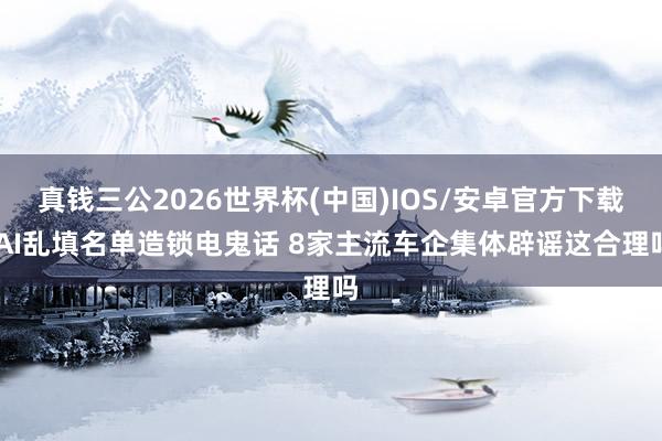 真钱三公2026世界杯(中国)IOS/安卓官方下载 AI乱填名单造锁电鬼话 8家主流车企集体辟谣这合理吗