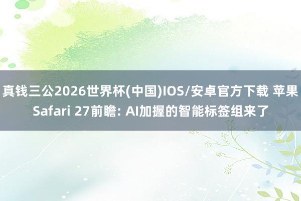 真钱三公2026世界杯(中国)IOS/安卓官方下载 苹果Safari 27前瞻: AI加握的智能标签组来了