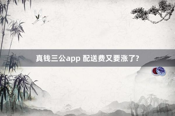 真钱三公app 配送费又要涨了?