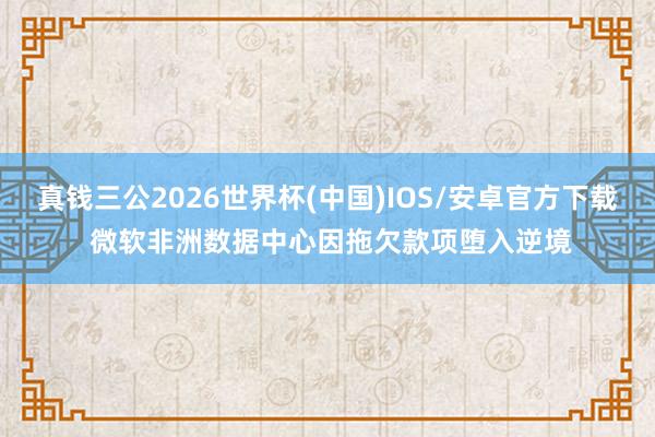 真钱三公2026世界杯(中国)IOS/安卓官方下载 微软非洲数据中心因拖欠款项堕入逆境