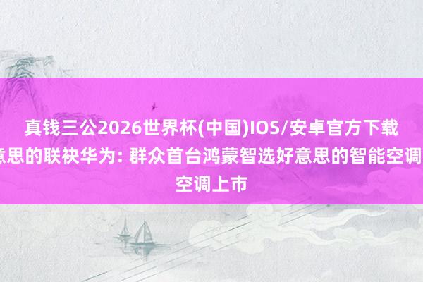 真钱三公2026世界杯(中国)IOS/安卓官方下载 好意思的联袂华为: 群众首台鸿蒙智选好意思的智能空调上市