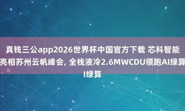 真钱三公app2026世界杯中国官方下载 芯科智能亮相苏州云帆峰会， 全栈液冷2.6MWCDU领跑AI绿算