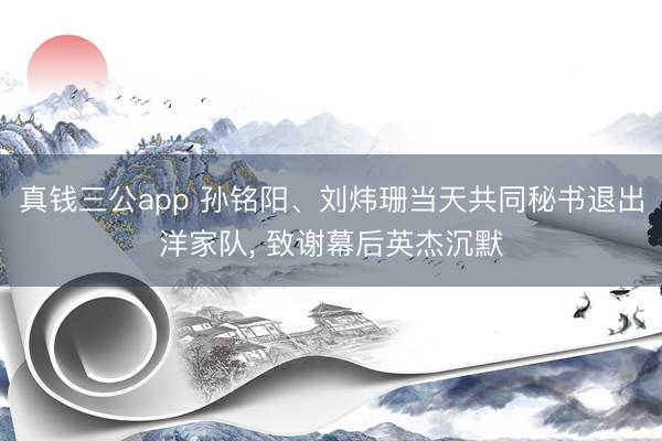 真钱三公app 孙铭阳、刘炜珊当天共同秘书退出洋家队， 致谢幕后英杰沉默