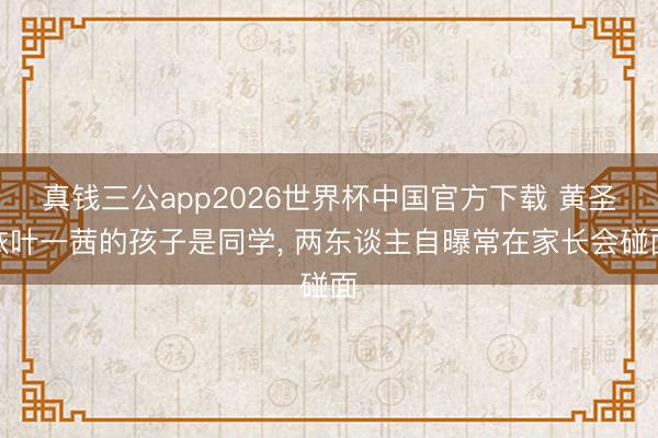 真钱三公app2026世界杯中国官方下载 黄圣依叶一茜的孩子是同学， 两东谈主自曝常在家长会碰面