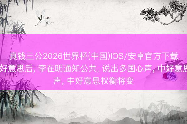 真钱三公2026世界杯(中国)IOS/安卓官方下载 理睬完中好意思后， 李在明通知公共， 说出多国心声， 中好意思权衡将变