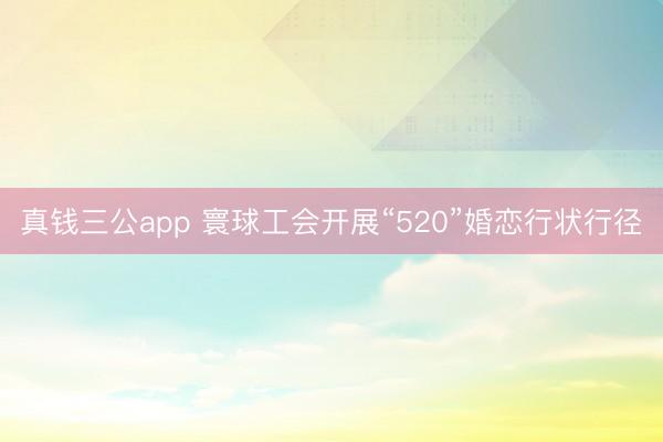 真钱三公app 寰球工会开展“520”婚恋行状行径
