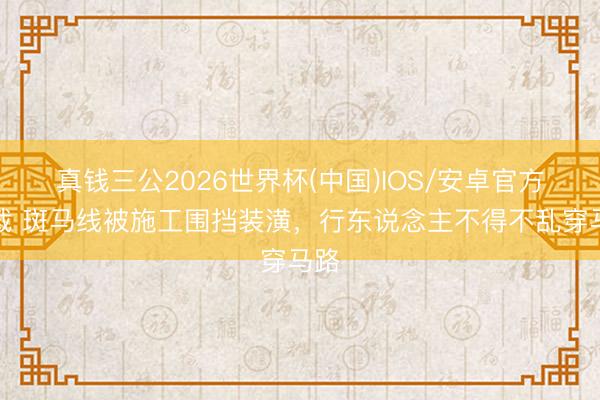 真钱三公2026世界杯(中国)IOS/安卓官方下载 斑马线被施工围挡装潢，行东说念主不得不乱穿马路