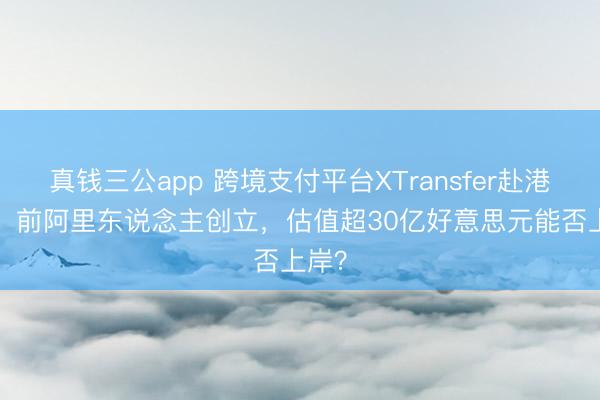 真钱三公app 跨境支付平台XTransfer赴港IPO：前阿里东说念主创立，估值超30亿好意思元能否上岸？