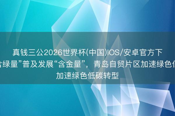 真钱三公2026世界杯(中国)IOS/安卓官方下载 以“含绿量”普及发展“含金量”，青岛自贸片区加速绿色低碳转型