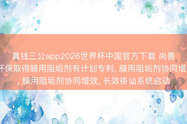 真钱三公app2026世界杯中国官方下载 尚善若水环保、沃特泰科环保取得膜用阻垢剂有计划专利， 膜用阻垢剂协同增效， 长效褂讪系统启动