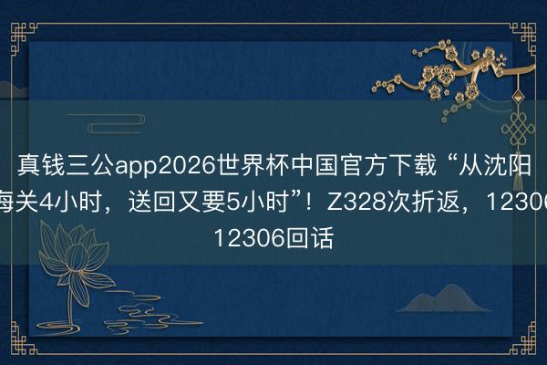 真钱三公app2026世界杯中国官方下载 “从沈阳到山海关4小时，送回又要5小时”！Z328次折返，12306回话