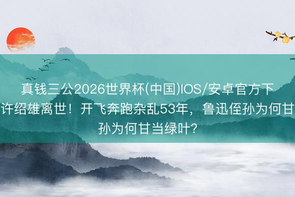 真钱三公2026世界杯(中国)IOS/安卓官方下载 76岁许绍雄离世！开飞奔跑杂乱53年，鲁迅侄孙为何甘当绿叶？