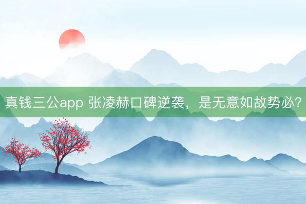 真钱三公app 张凌赫口碑逆袭，是无意如故势必？