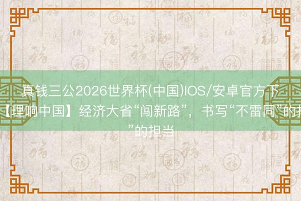 真钱三公2026世界杯(中国)IOS/安卓官方下载 【理响中国】经济大省“闯新路”，书写“不雷同”的担当