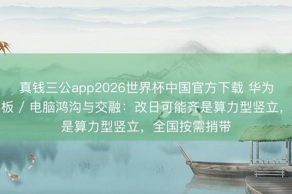 真钱三公app2026世界杯中国官方下载 华为朱懂东再谈平板 / 电脑鸿沟与交融：改日可能齐是算力型竖立，全国按需捎带